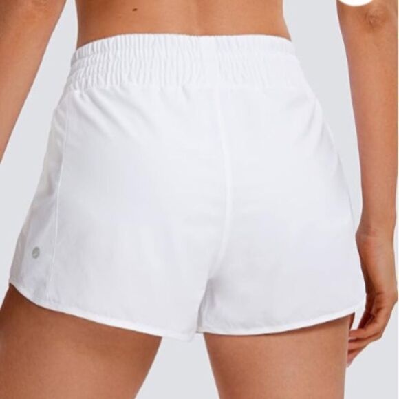 CRZ YOGA White Athletic Shorts High-Waisted Relaxed Fit - Picture 2 of 8